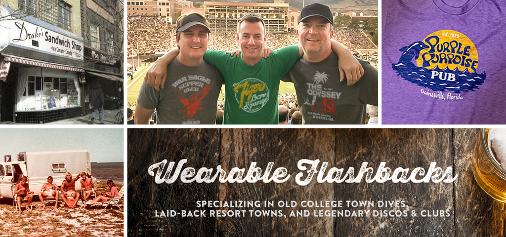 Wearable Flashbacks - Specializing in old college town dives, laid-back resort towns, and legendary discos & clubs